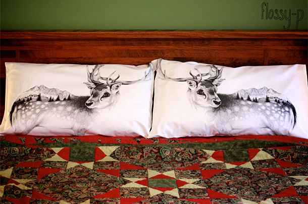 Reindeer Pillowcase Pair, by flossy-p